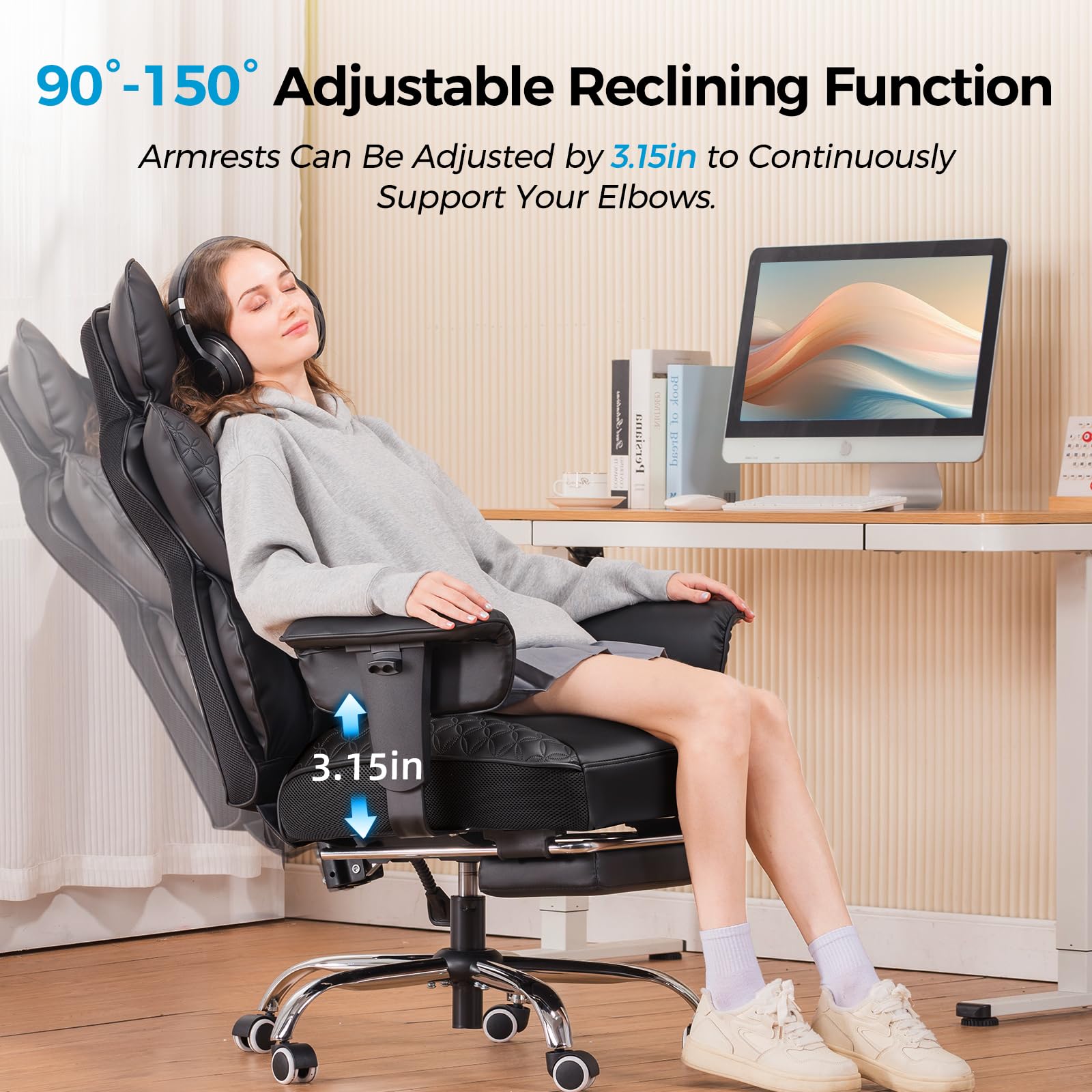 Ergonomic Gaming Office Chair with Footrest