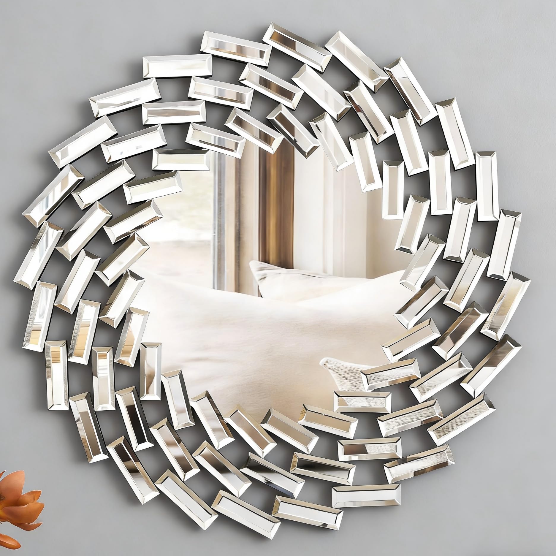 18 Inch Round Wall Mirror Silver