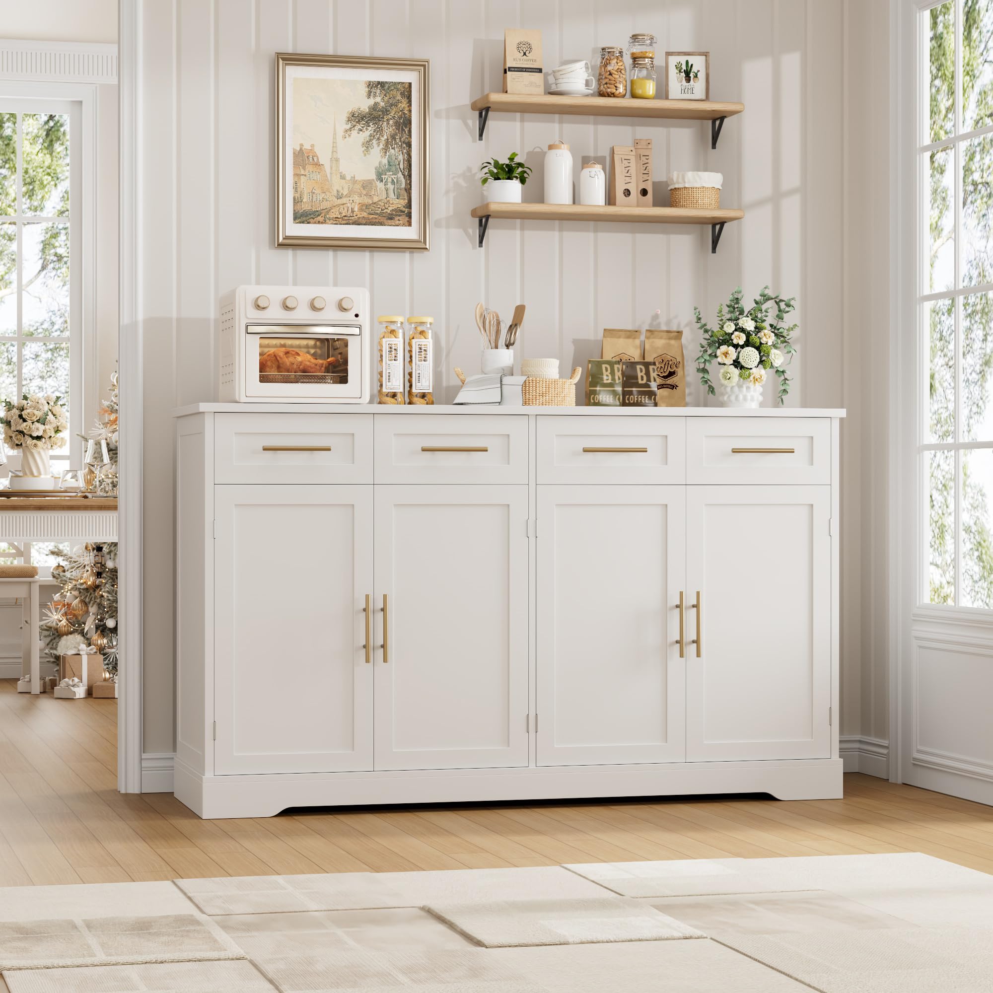60" Large Buffet Sideboard with Storage