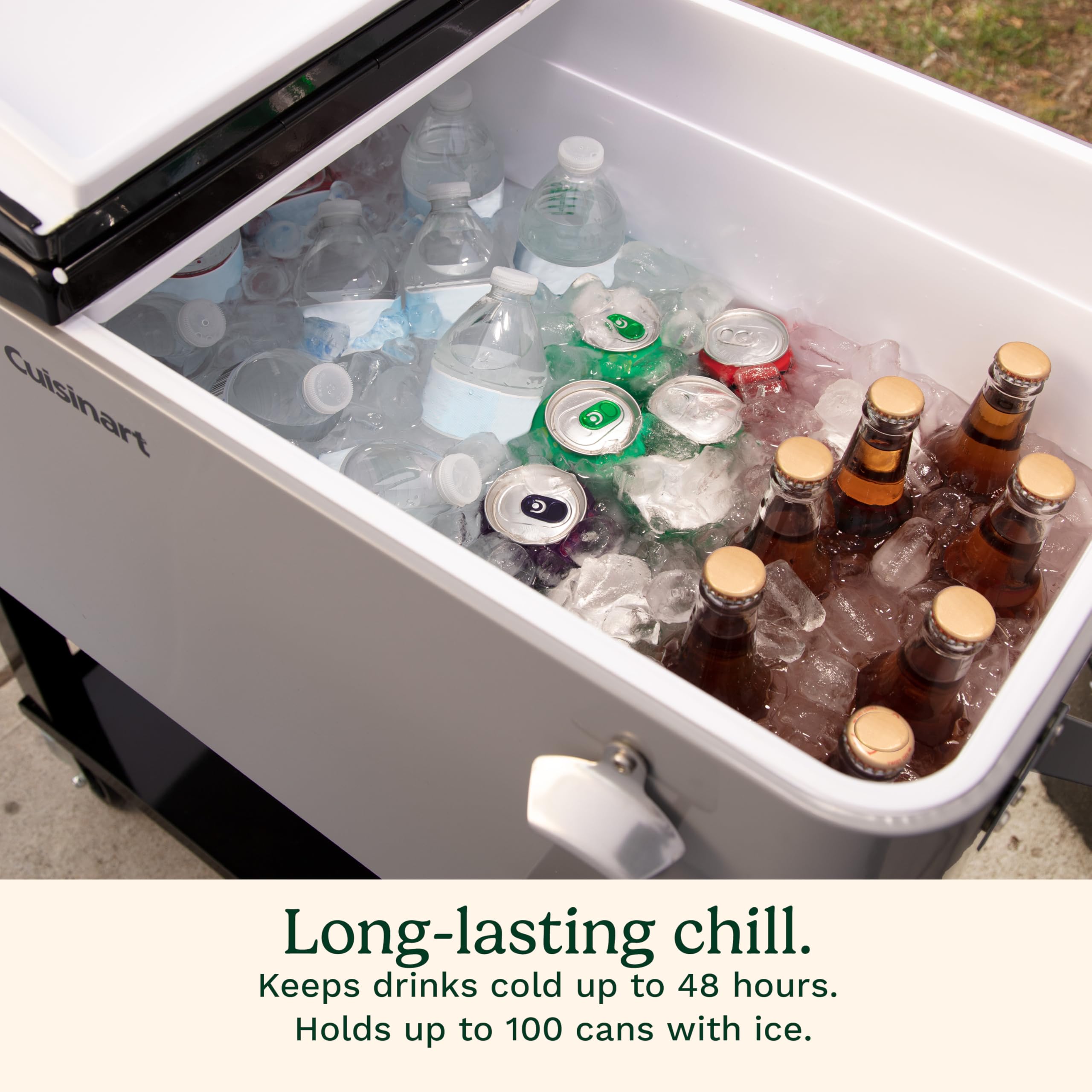 80 Qt Outdoor Cooler Cart with Wheels