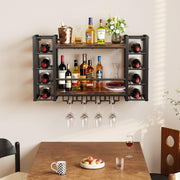 Wall Mounted Wine Rack for 10 Bottles with Top Enclosure