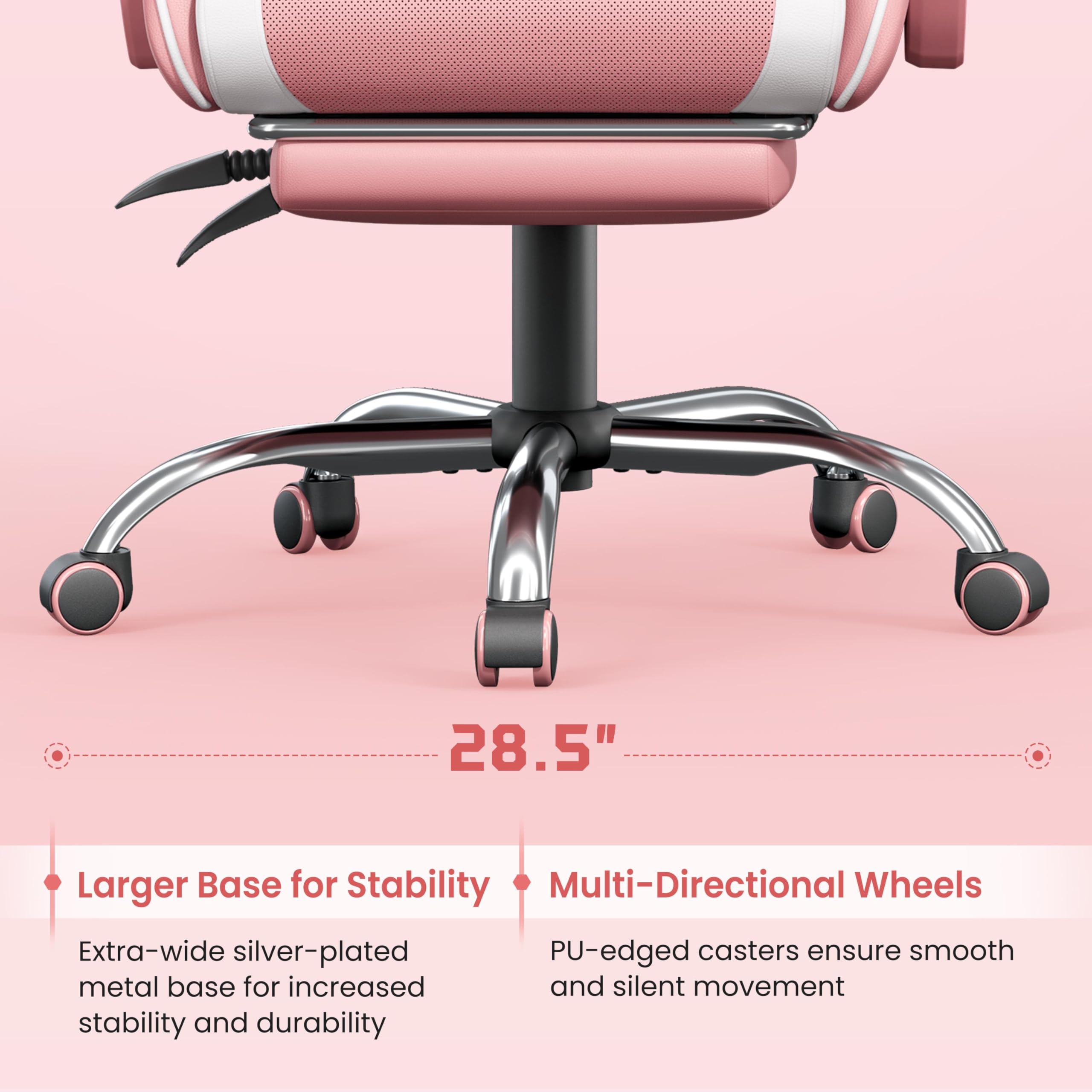 Gaming Chair with Massage and Footrest