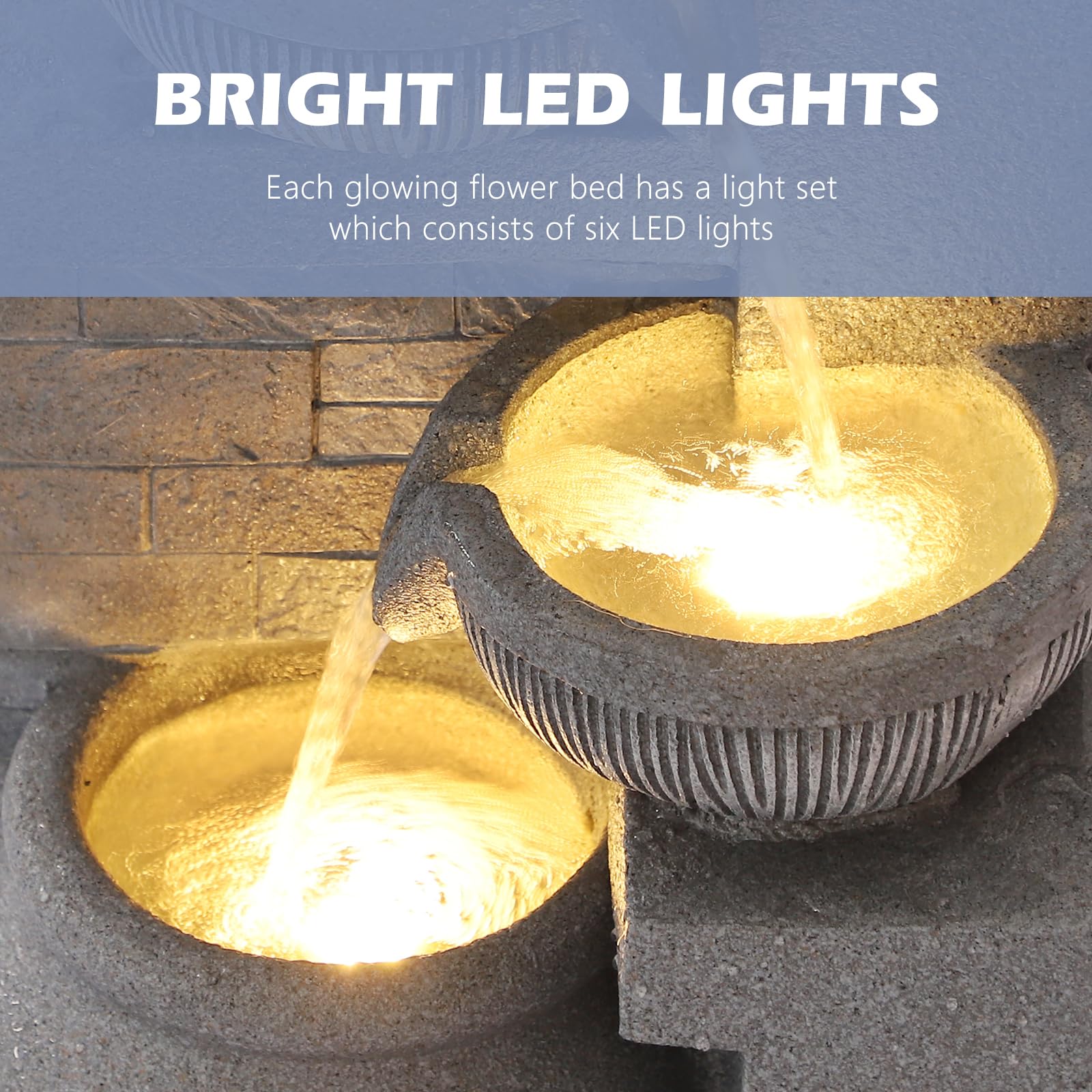 4-Tier LED Water Fountain