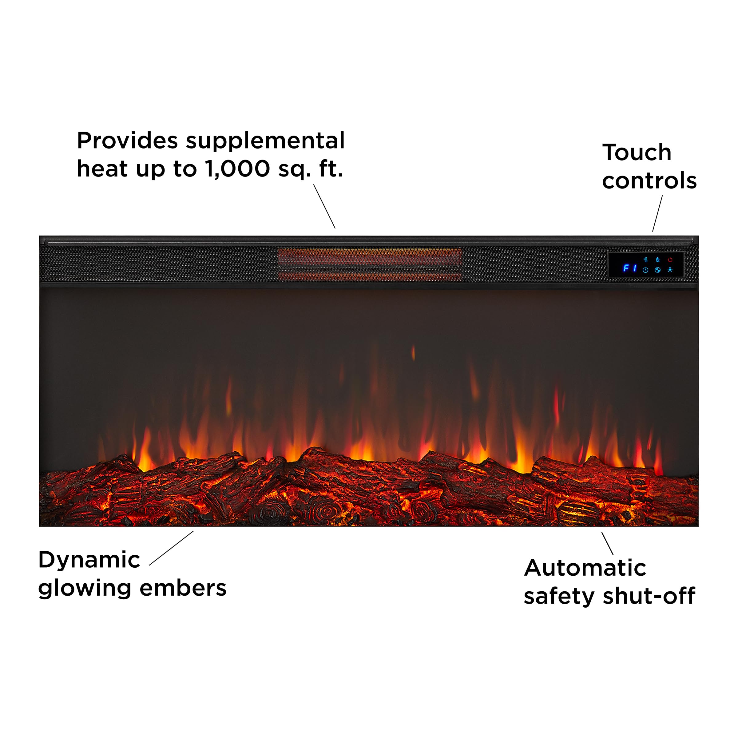 Electric Fireplace with Mantel 68 Inch Venetian Gray