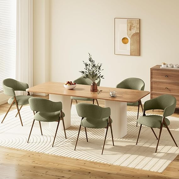 Dining Chairs Set of 4 Modern Fabric Upholstered with Open Back