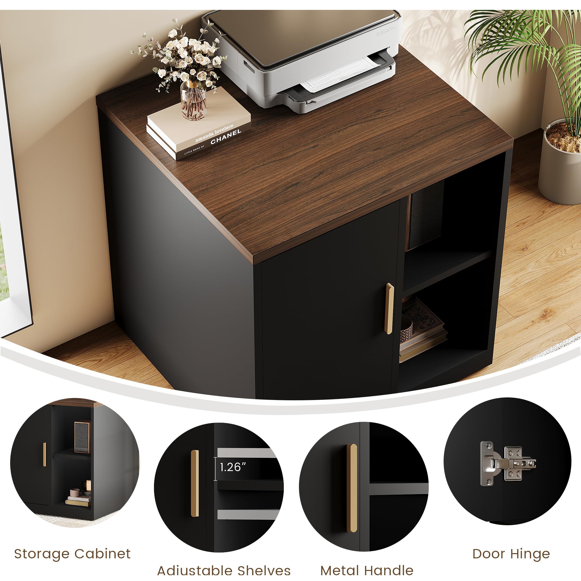 Under Desk Storage Cabinet with Printer Stand