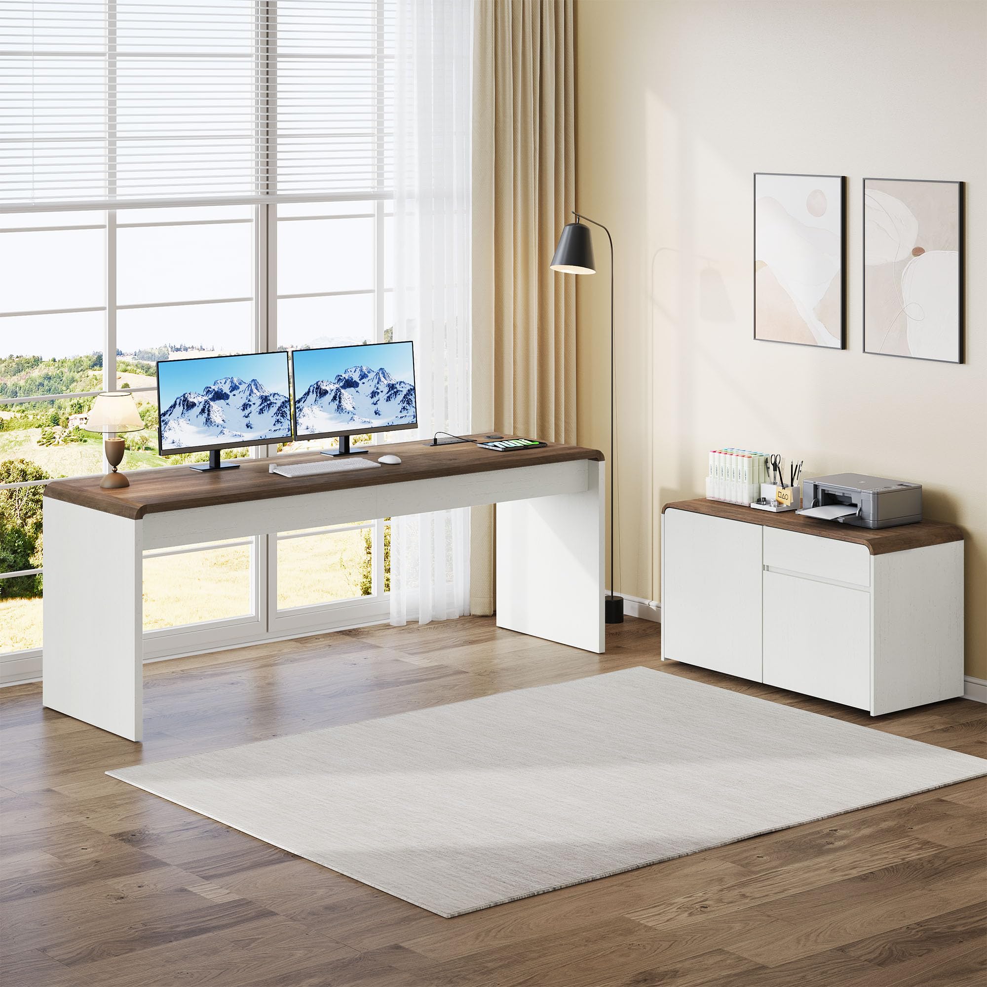 Executive L-Shaped Desk with Storage