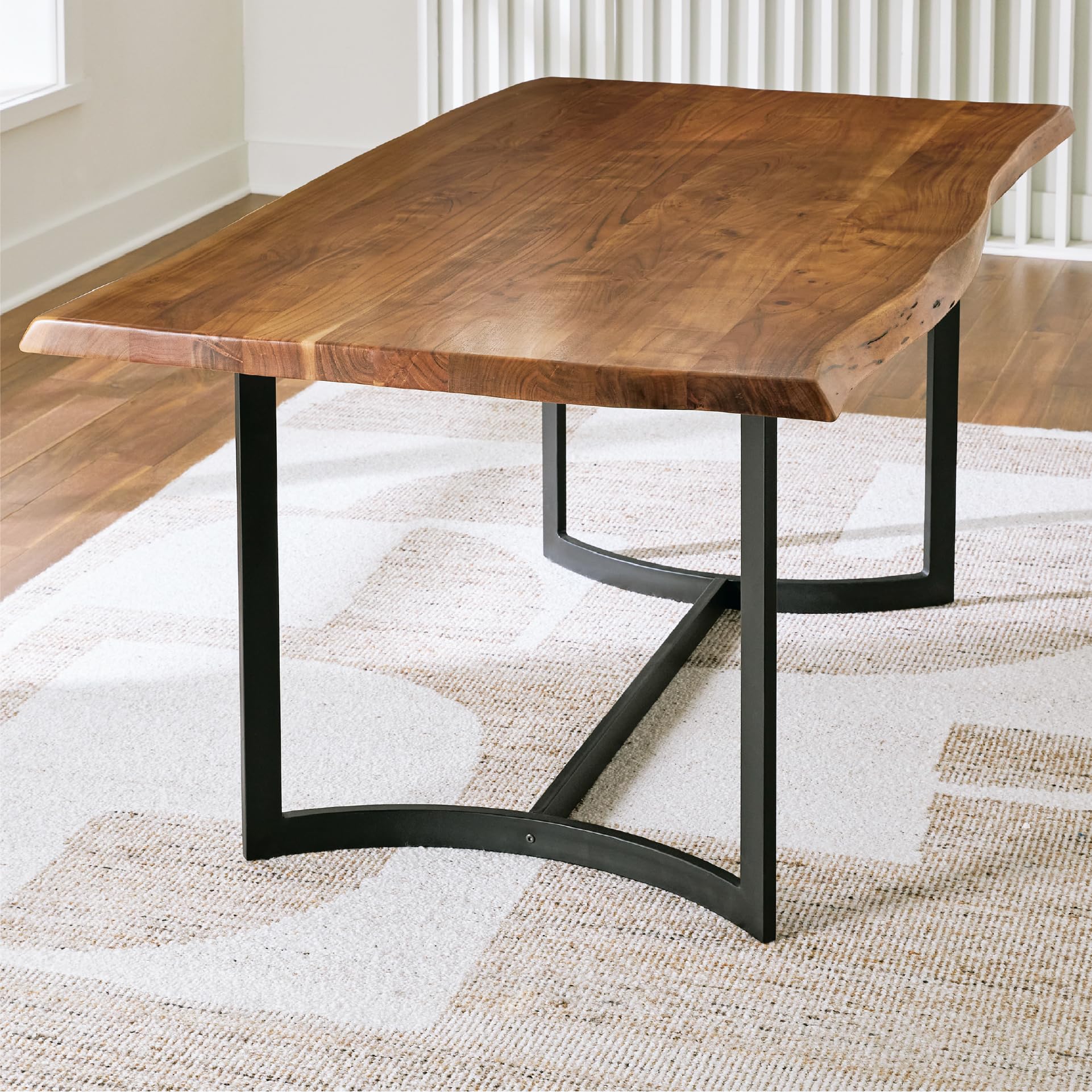 Fortmaine Contemporary Dining Table with Natural Live Edge