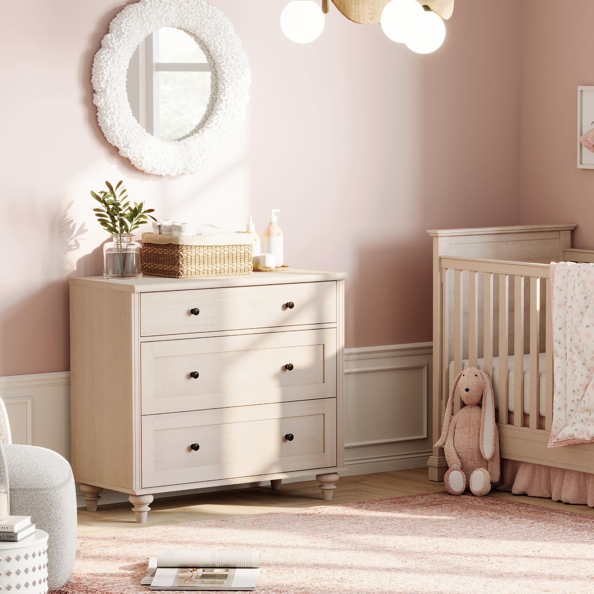 3-Drawer Mid Century Modern Dresser