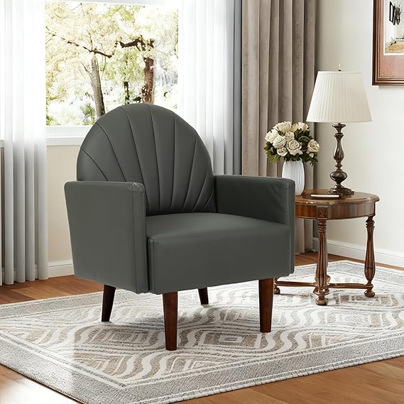 Shell Back Accent Chair with High Resilience Foam Cushion
