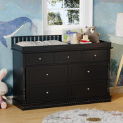 Baby Dresser with Changing Table Top - 7 Drawer Nursery Station