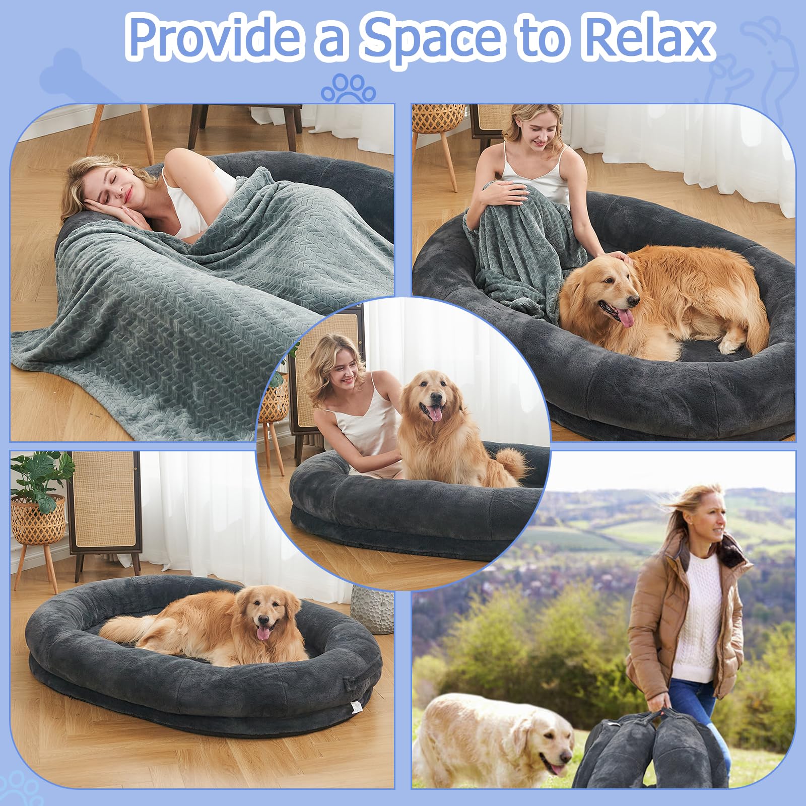 Human Dog Bed Cloud Bed for Humans and Dogs
