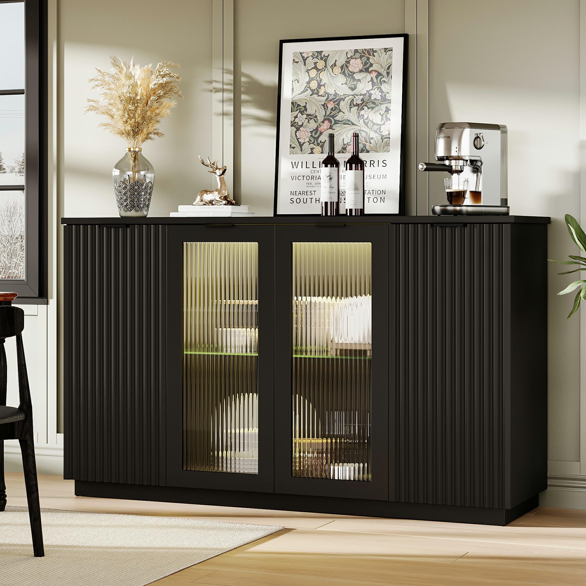 Sideboard Buffet Cabinet with LED Lights