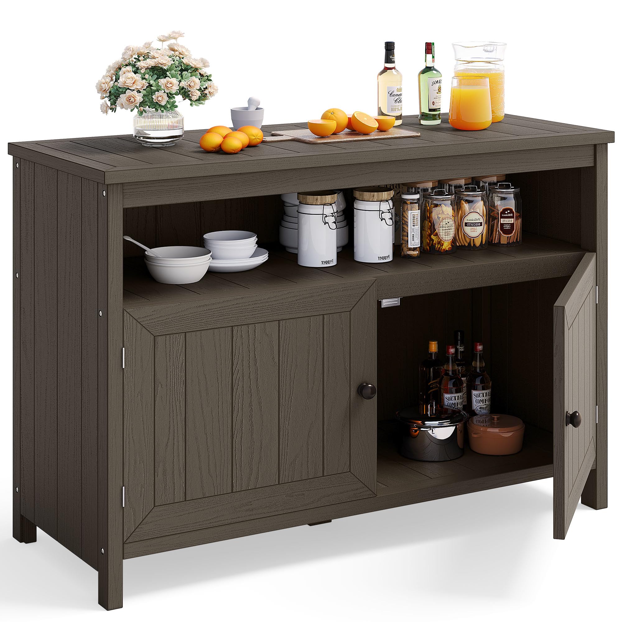 Outdoor Sideboard Storage Cabinet with Shelves