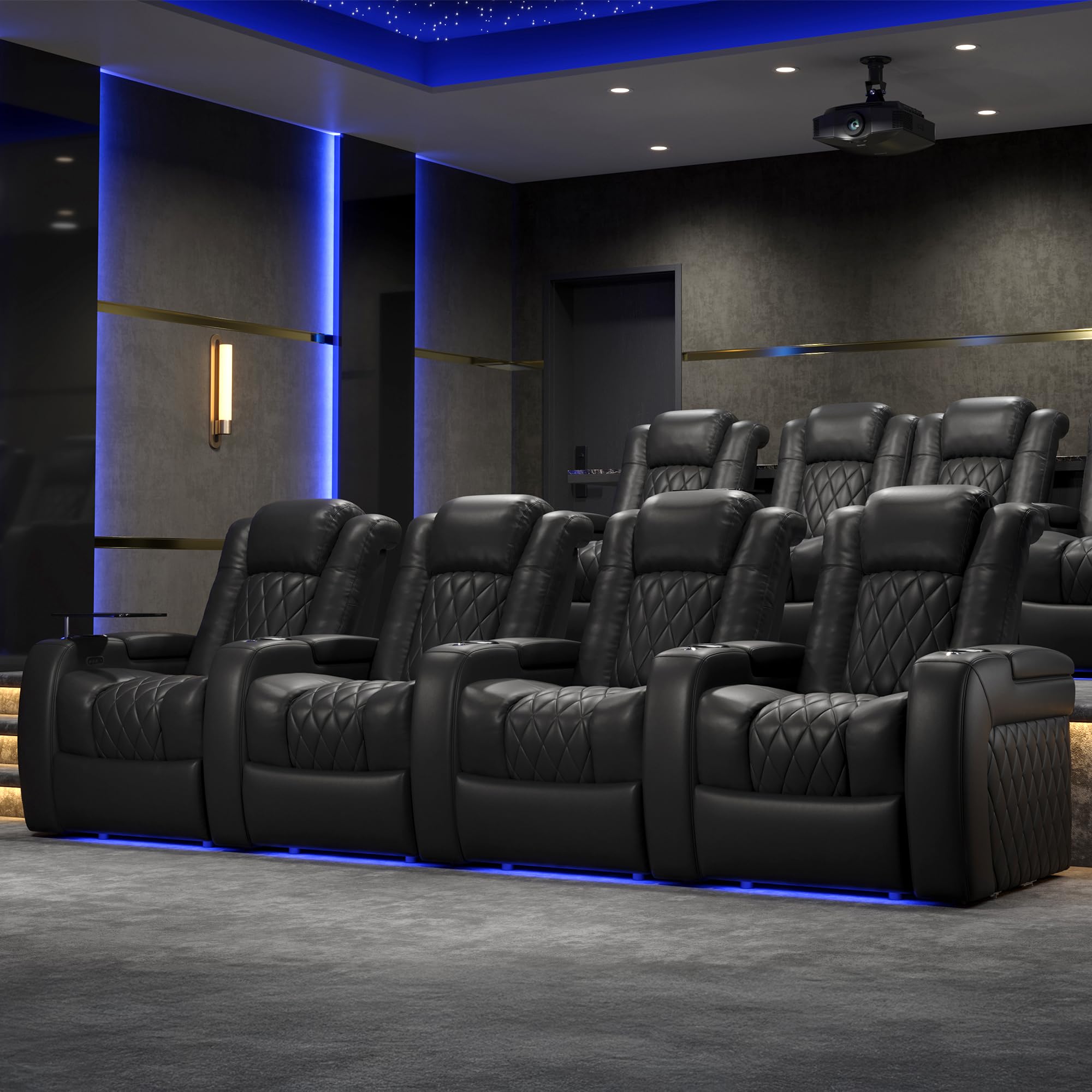 Tuscany Home Theater Seat - Power Recliner Row of 3