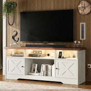 TV Stand for 65 Inch TV with Power Outlet and LED Light