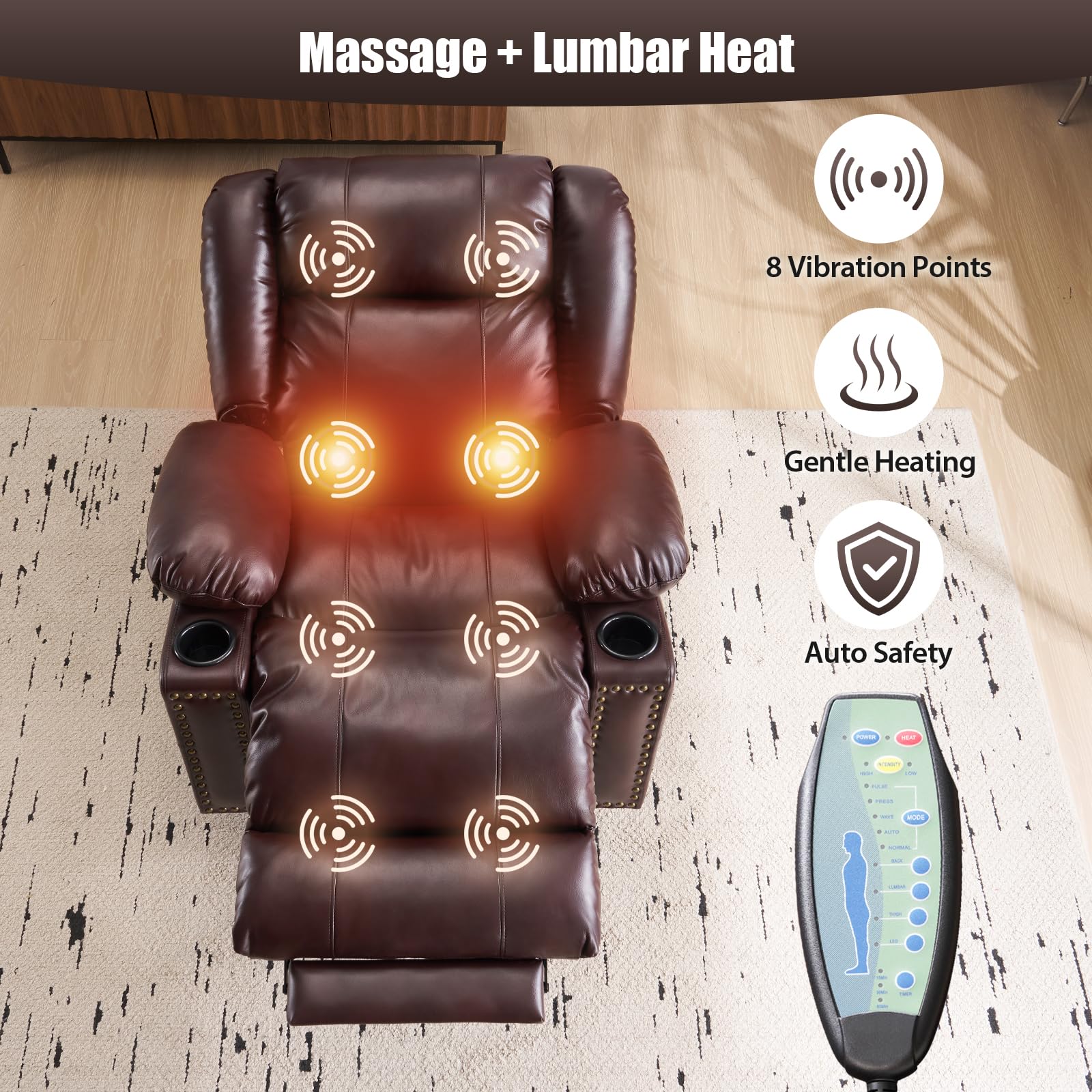 Power Lift Recliner Chair with Heat and Massage