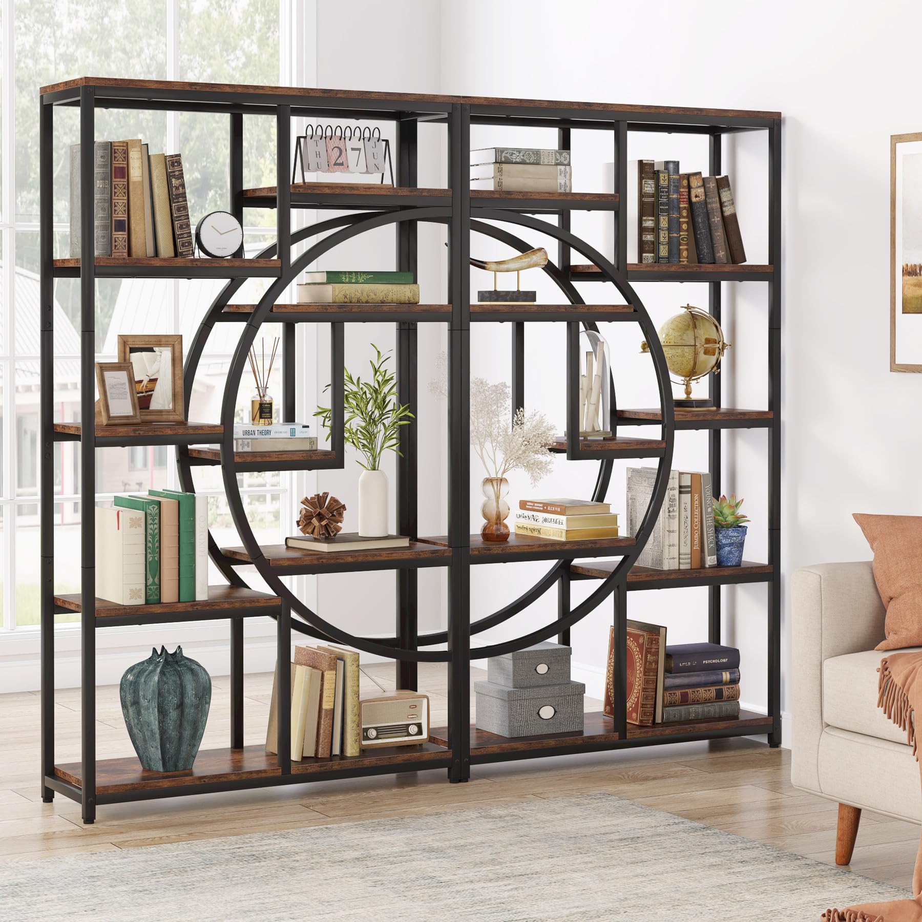 Industrial 5-Tier Bookshelf Storage Organizer