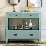 Console Table with 4 Drawers and Shelf - Green