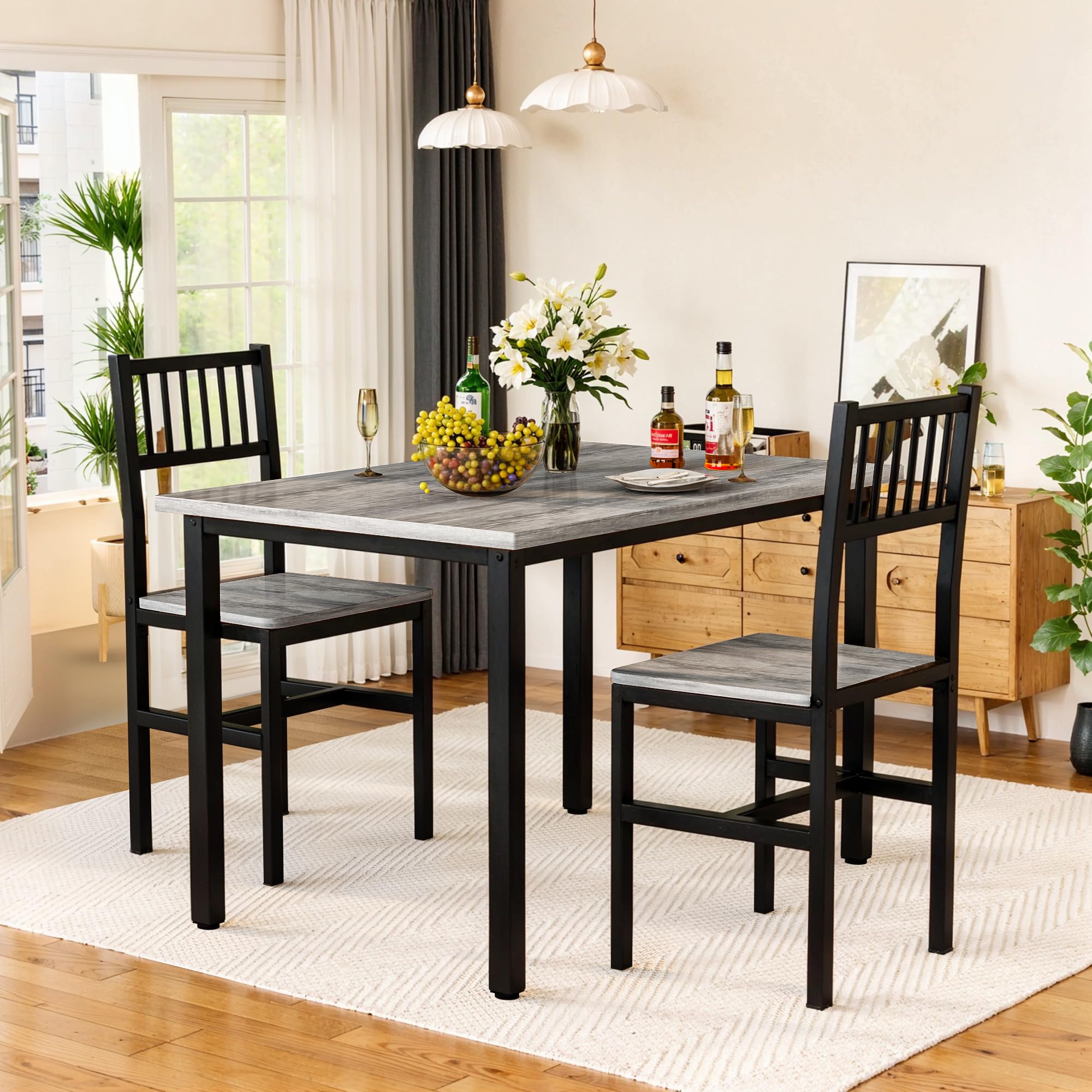 3-Piece Dining Table Set with Chairs