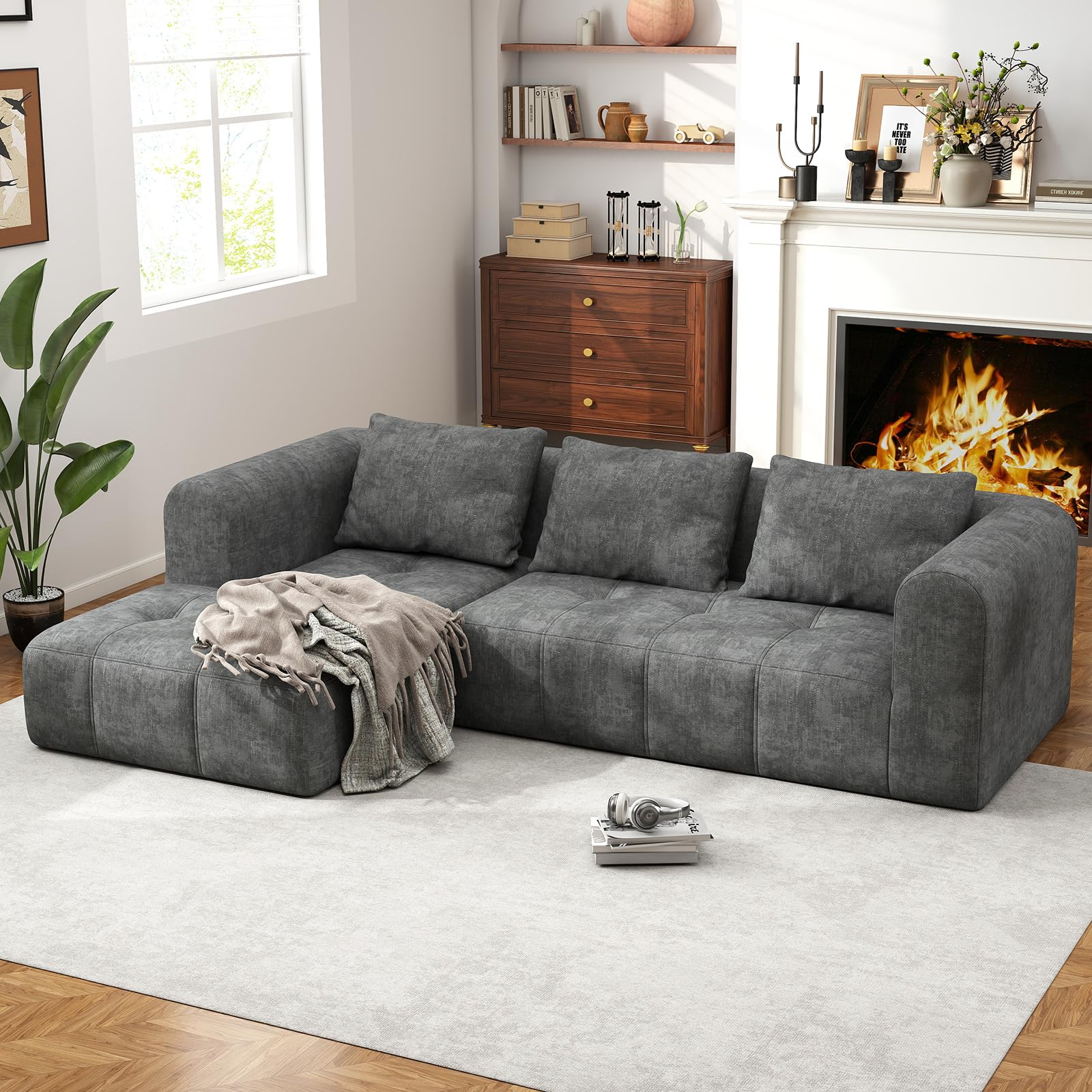 105" Modular Sectional Couch with Deep Seat