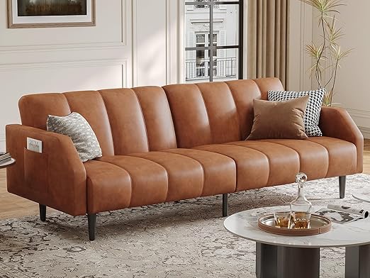 Convertible Futon Sofa Bed with Adjustable Backrest