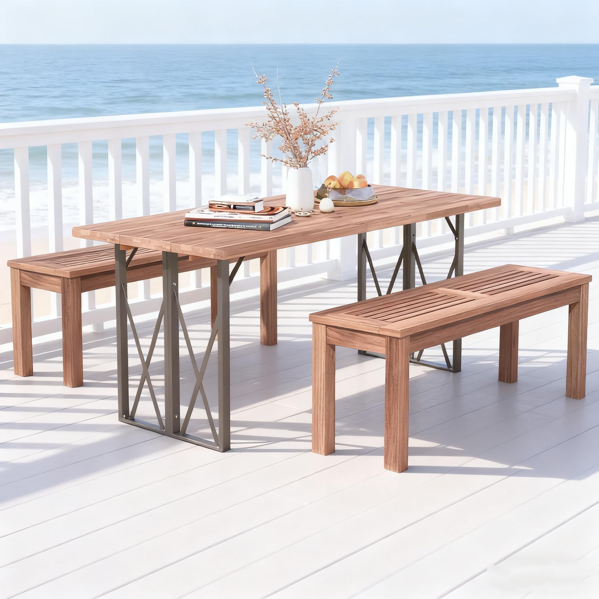 Wooden Outdoor Bench 2-Person