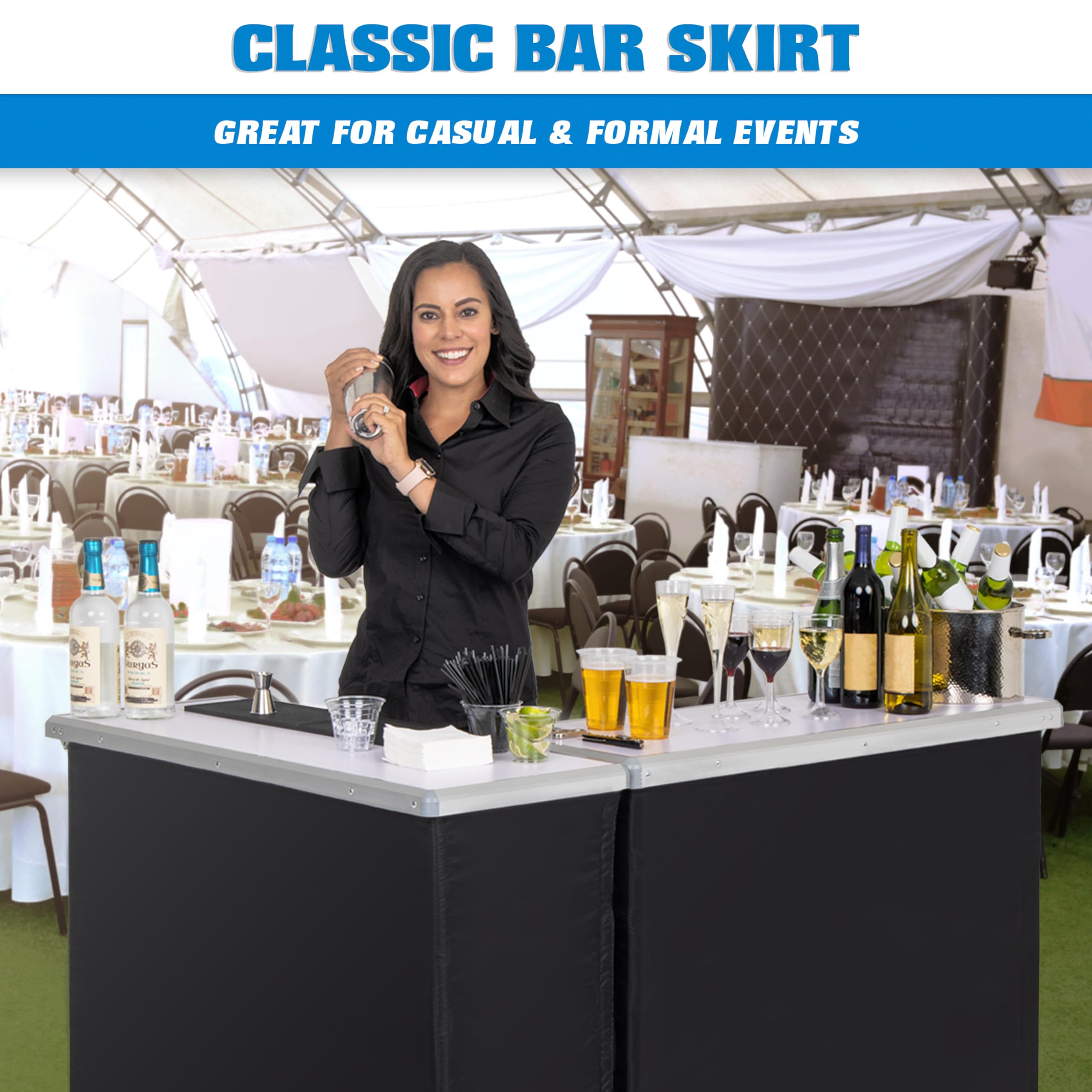 Portable Double Bar Table Set with Carrying Case