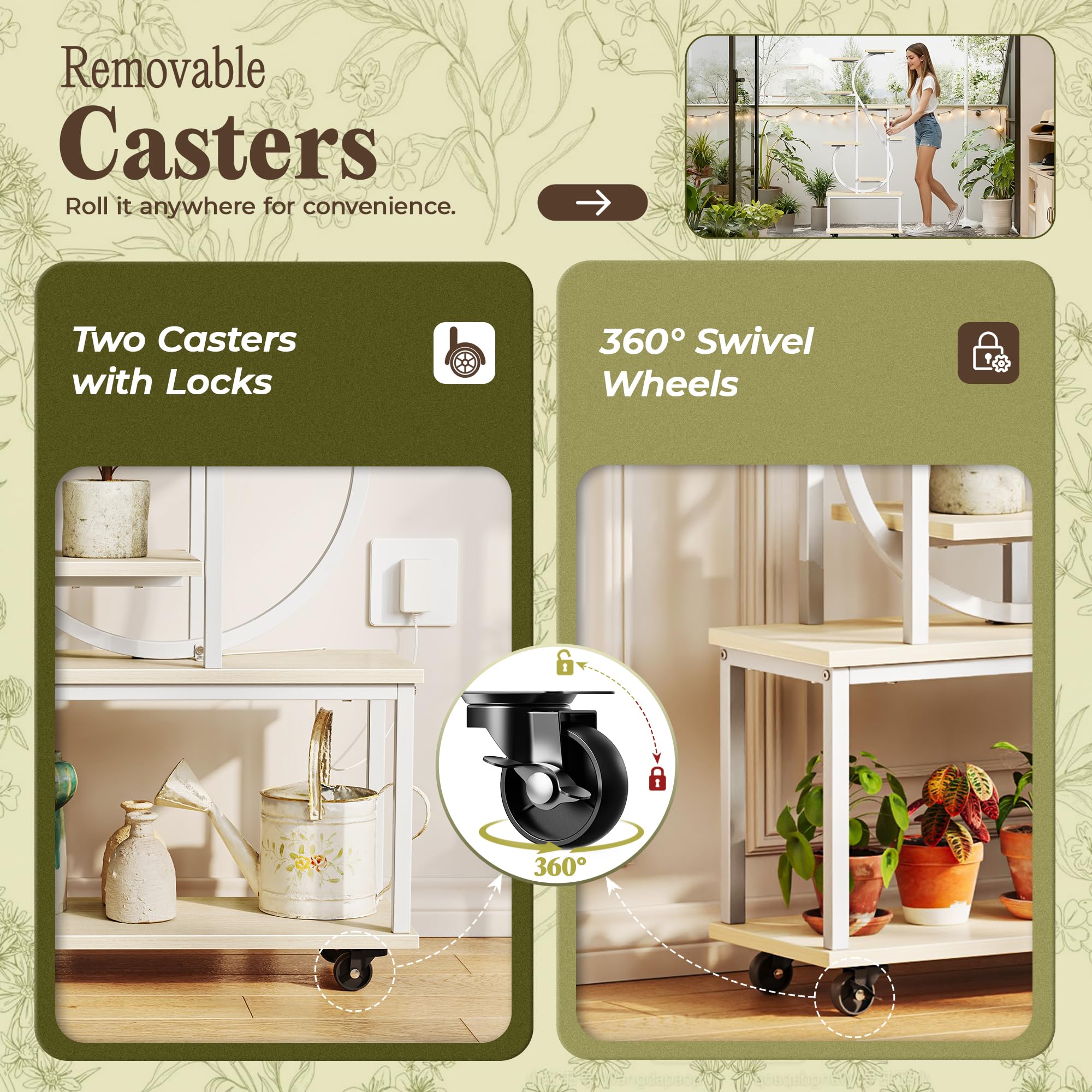 9-Tier Plant Stand with LED Grow Light