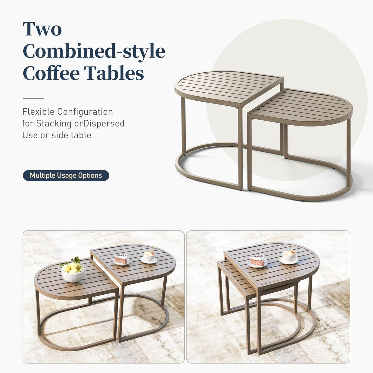 5-Piece Metal Frame Patio Conversation Set with Cushions
