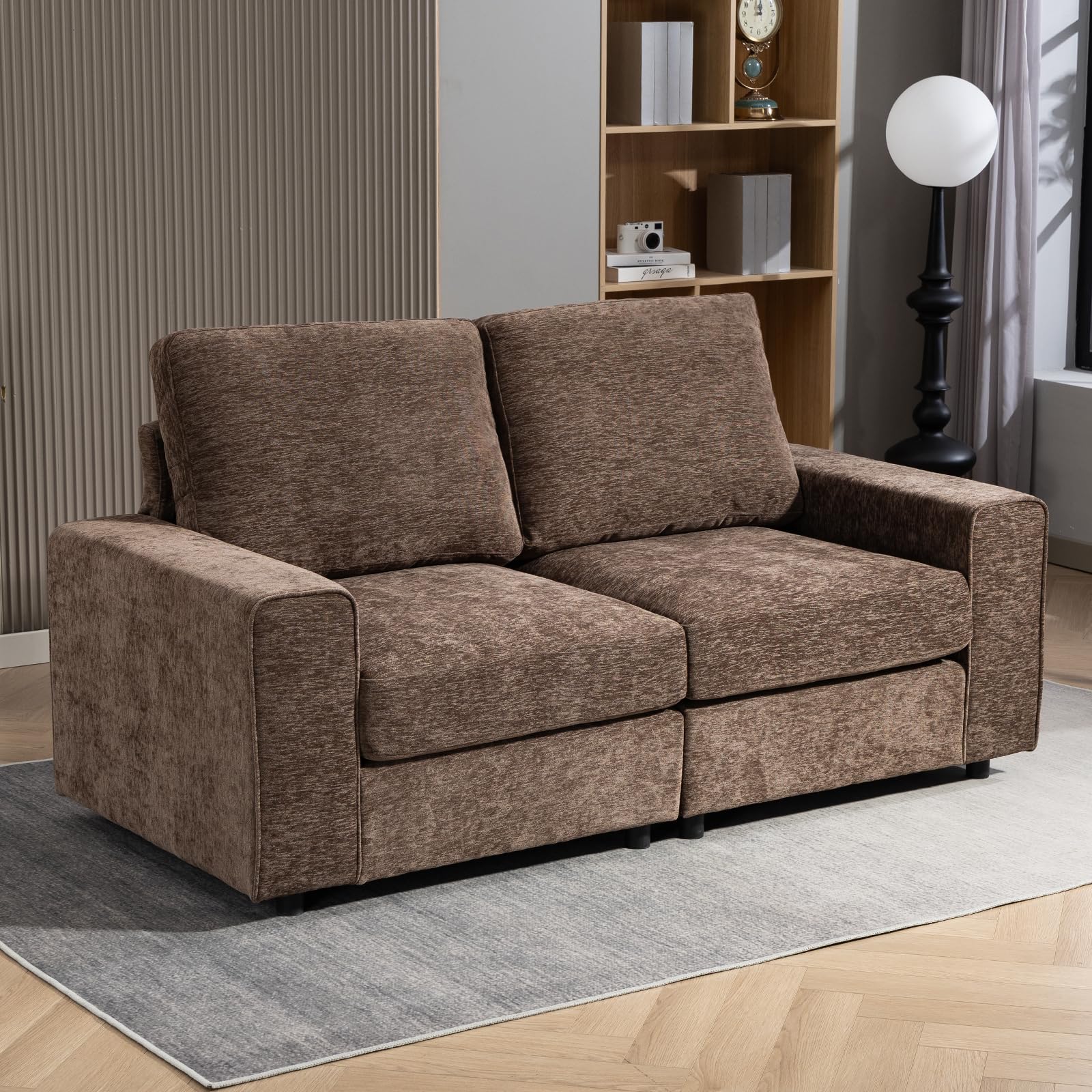 71" Modular Chenille Loveseat Sofa