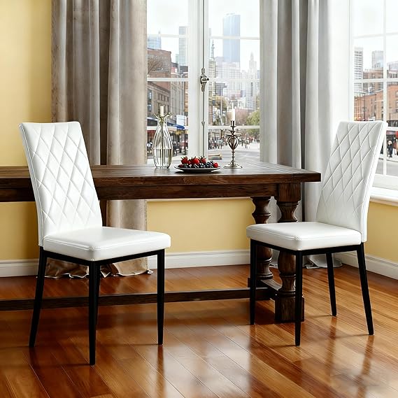 Velvet Dining Chairs Set of 2 - Mid-Century Modern Upholstered Kitchen Chairs