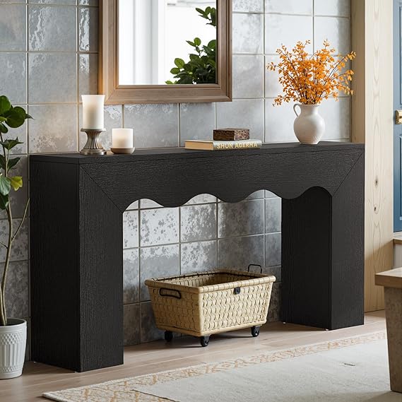63" Farmhouse Console Table with Storage