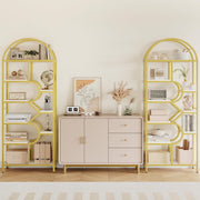 Arched Geometric Bookshelf 6 Tier Storage Display Rack