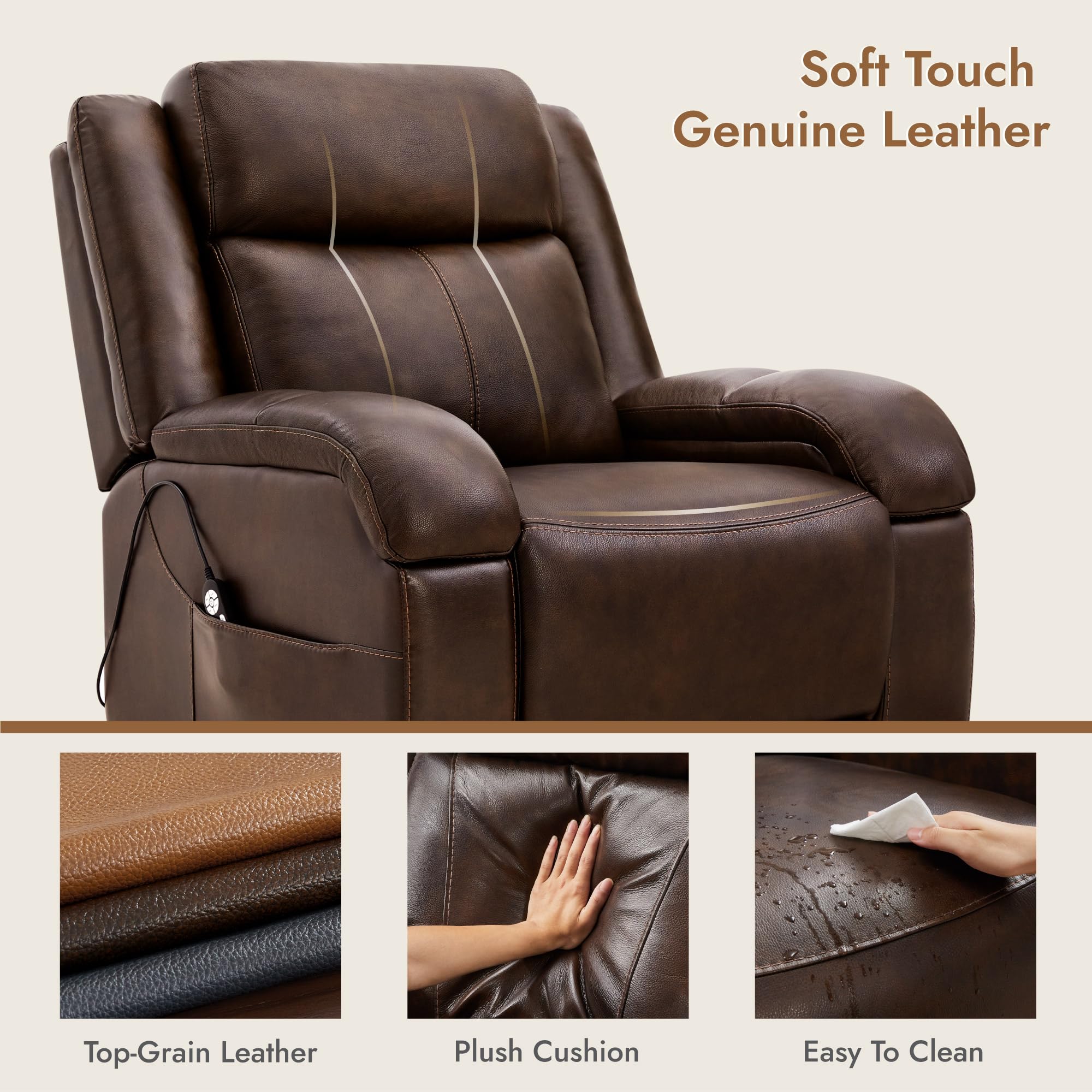 Power Lift Recliner Chair with Heat and Massage