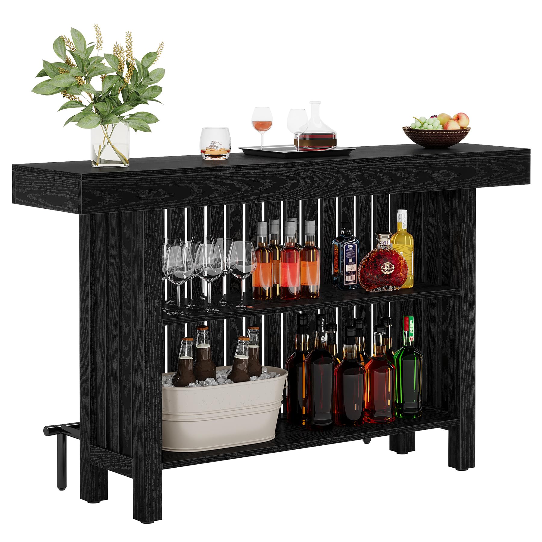 2-Tier Bar Table with Footrest
