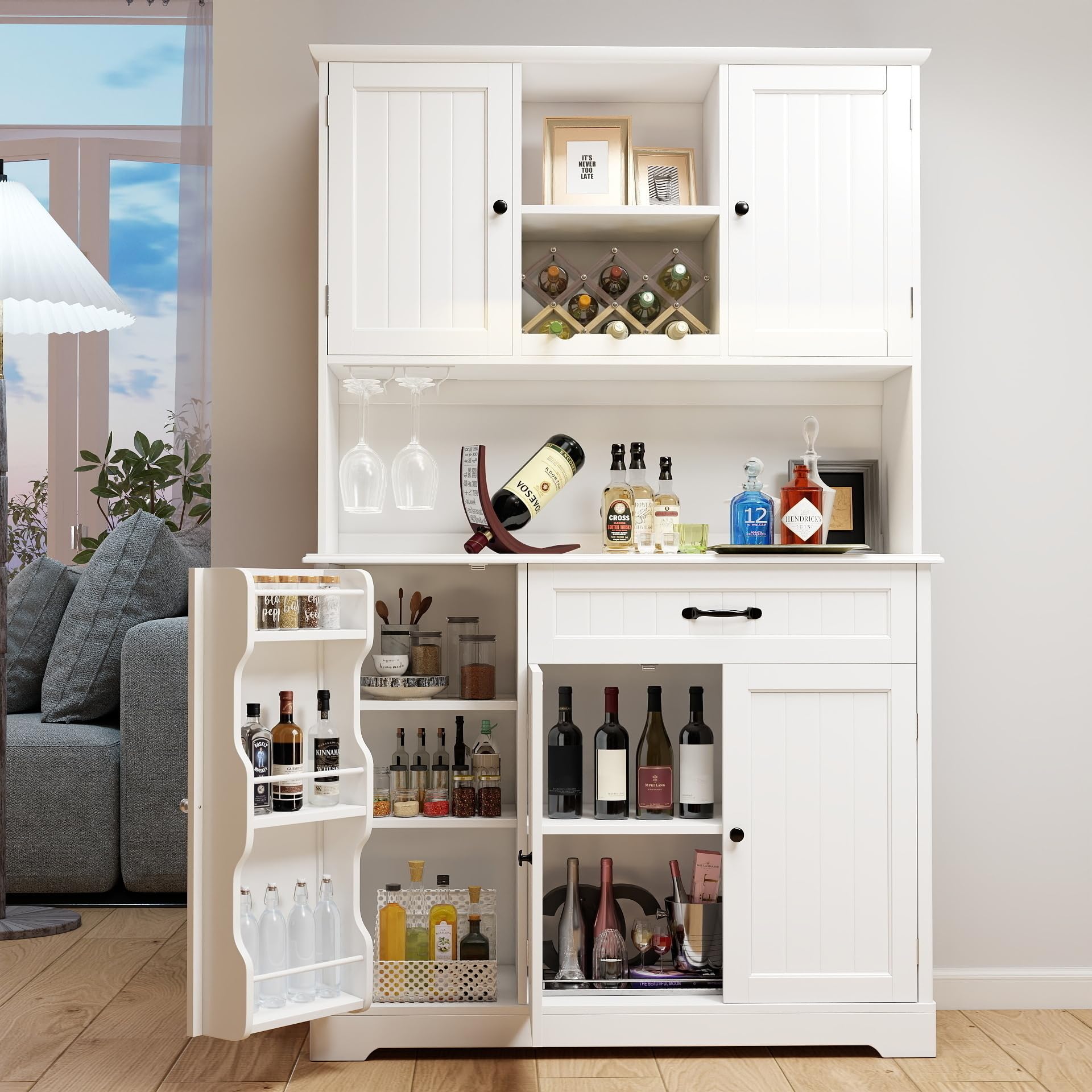 Kitchen Storage Cabinet with Door and Shelves