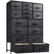 57" Fabric Dresser with 16 Drawers
