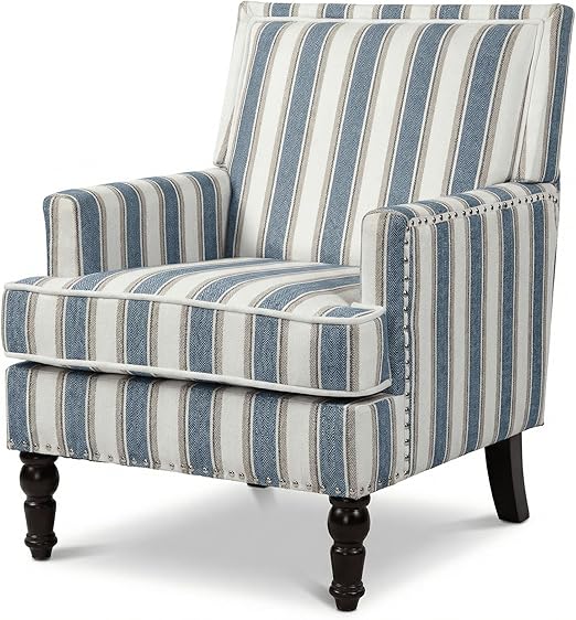 Mid-Century Modern Plaid Accent Chair