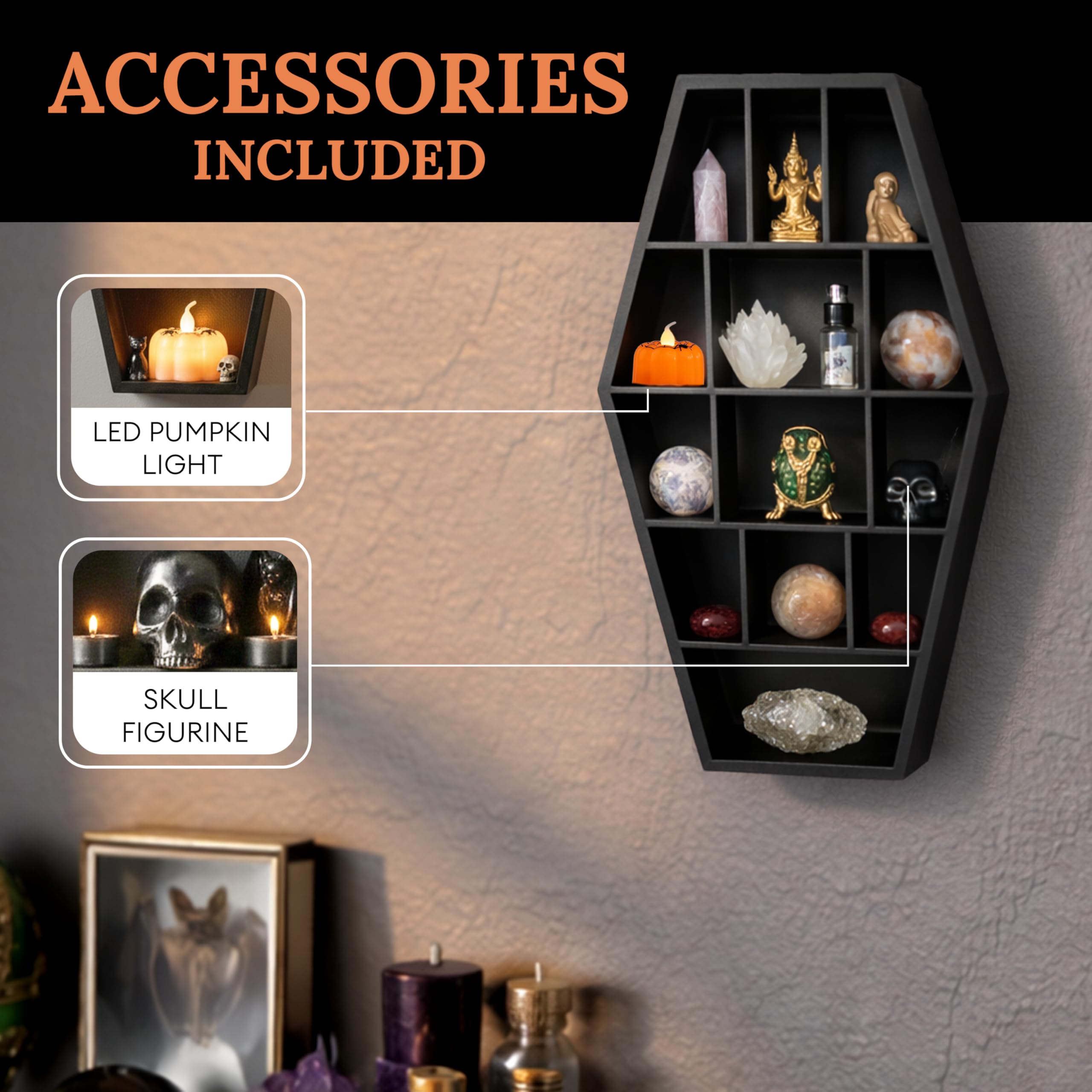 Coffin Shelf Gothic Decor