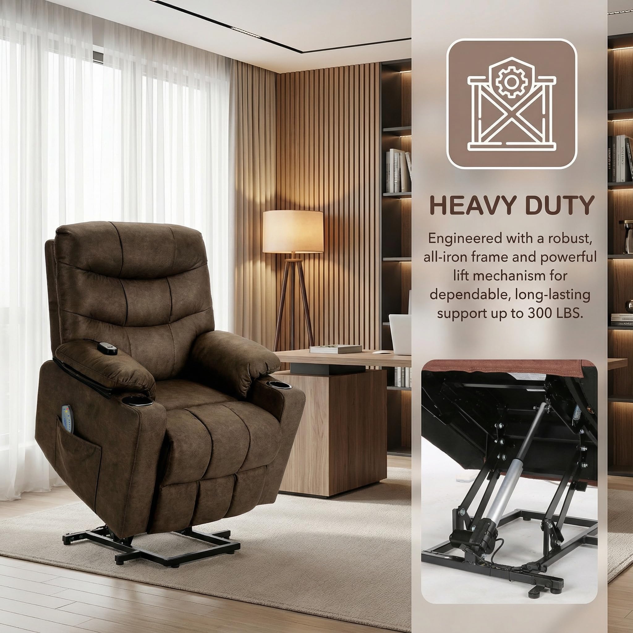 Power Lift Recliner Chair with Massage and Heat
