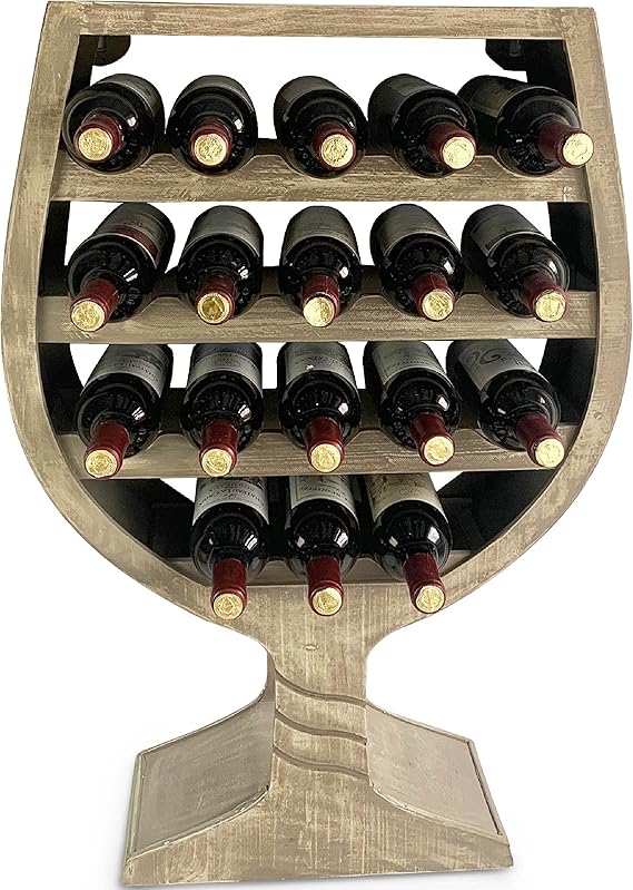 18 Bottle Wine Glass Shaped Wall Mounted Wine Rack