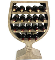 18 Bottle Wine Glass Shaped Wall Mounted Wine Rack