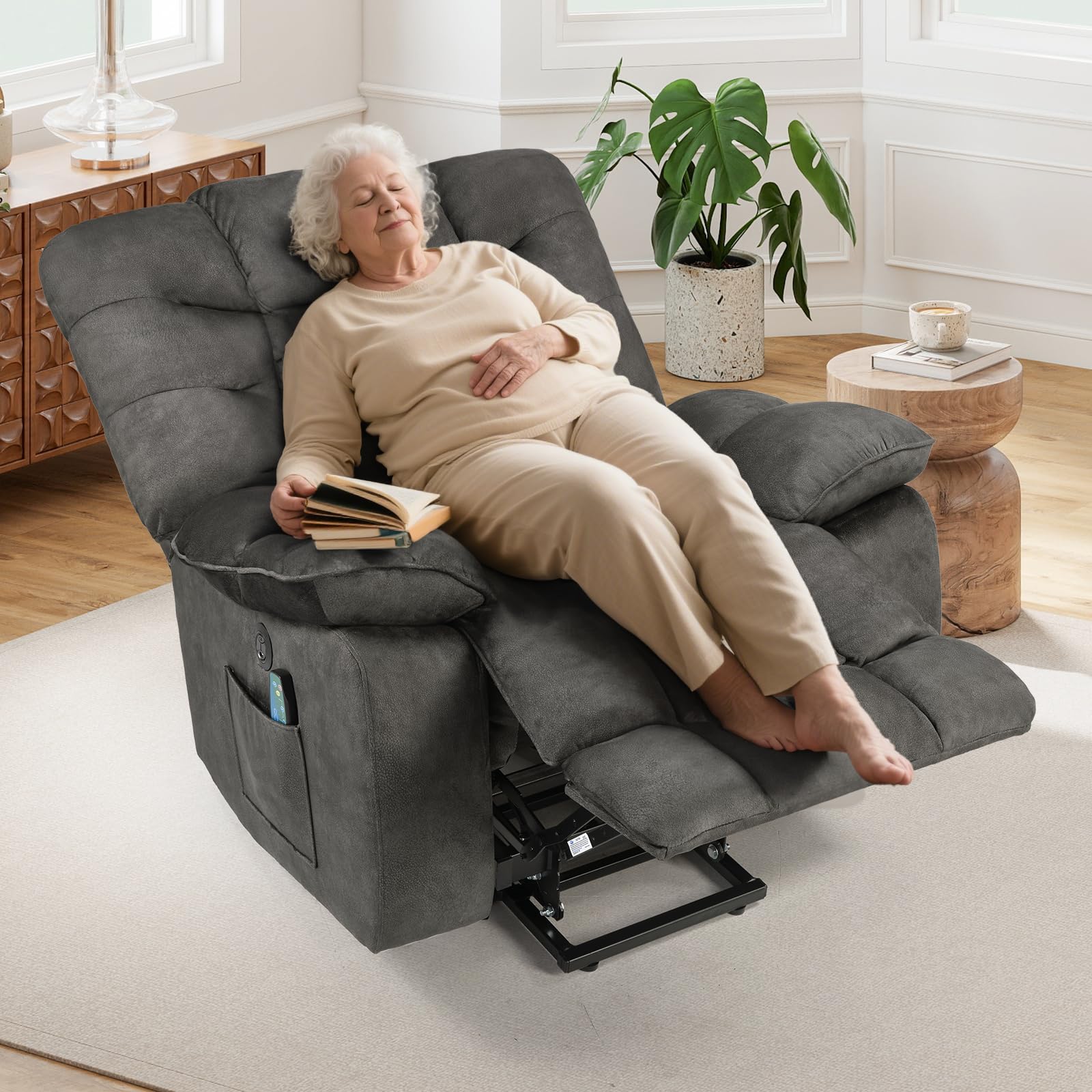 Oversized Power Lift Recliner with Massage and Heat