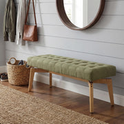 Tufted Linen Upholstered Bench 45.5"