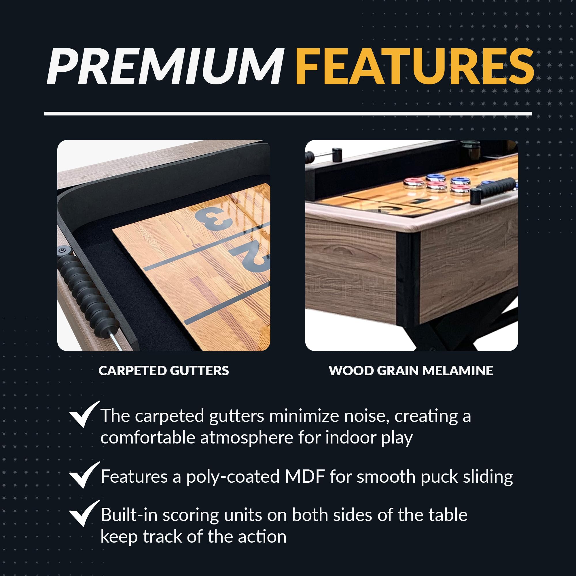 9-Ft Shuffleboard Table Driftwood Finish