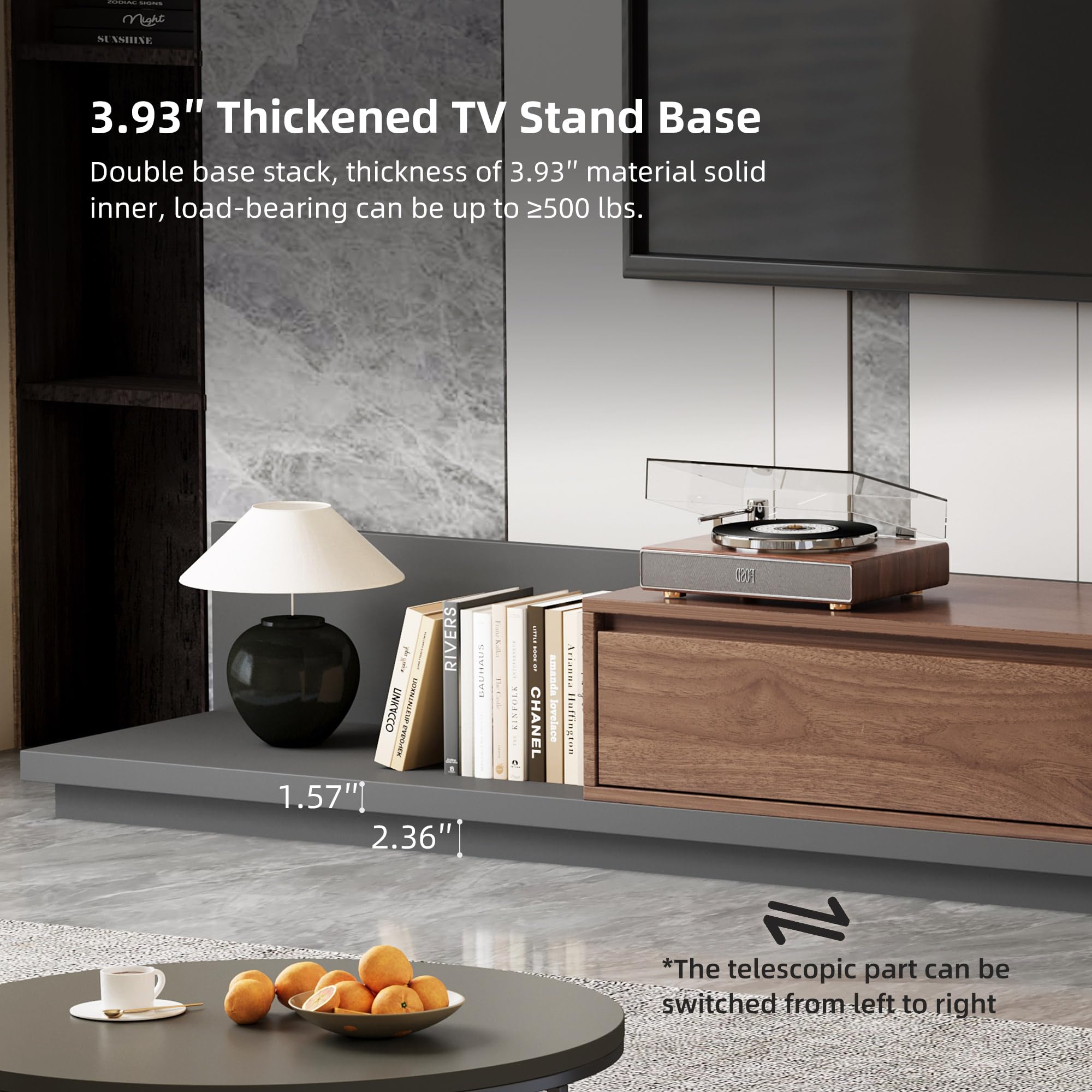 Mid-Century Modern Extendable TV Stand with Storage