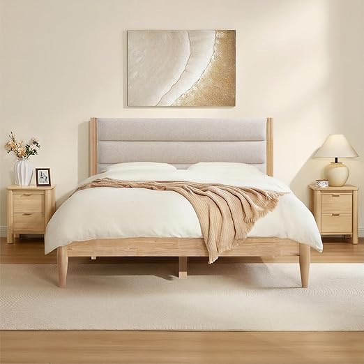 3 Piece Bedroom Set with Upholstered Headboard