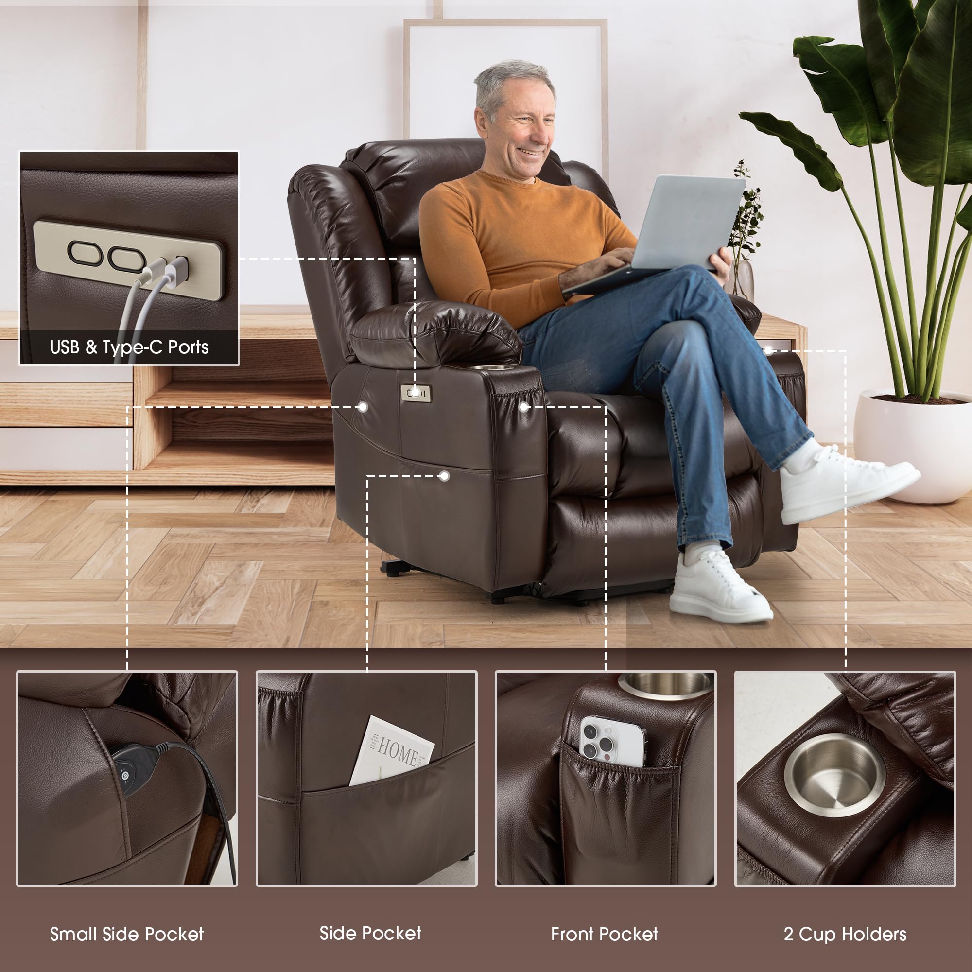 Power Lift Recliner with Massage and Heat