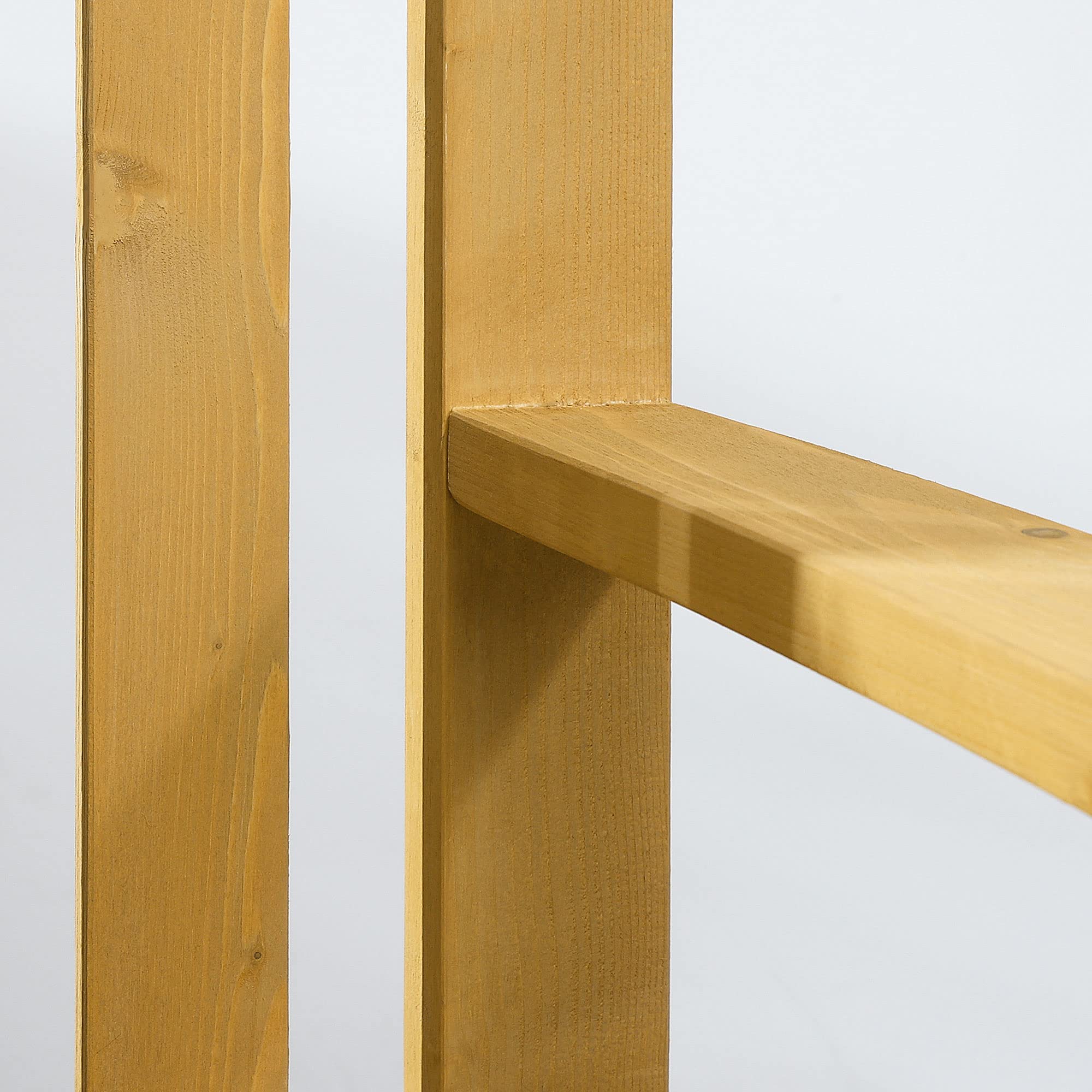 2-Seater Outdoor Wood Bench with Backrest
